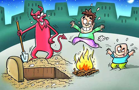 تصاویر طنز - عکس خنده دار - کاریکاتورهای چهارشنبه سوری