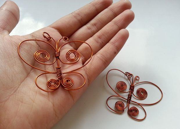 ساخت آویز گردن پروانه ای - آموزش ساخت زیورآلات  - ساخت گردن آویز با سیم