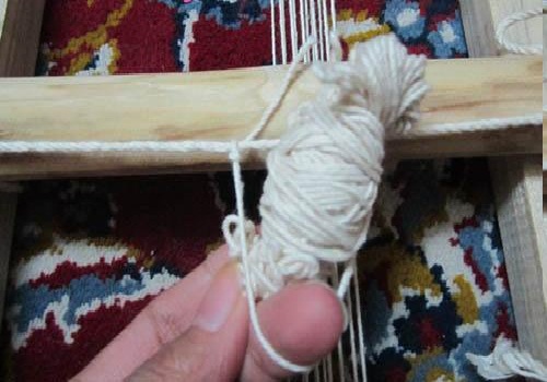 آموزش تصویری گلیم بافی با دار,آموزش کوجی بندی گلیم,گلیم دستبافت