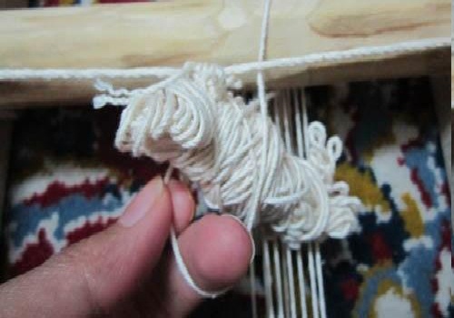 آموزش تصویری گلیم بافی با دار,آموزش کوجی بندی گلیم,گلیم دستبافت