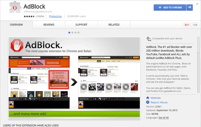 معرفی اپها و افزونههای مسدودکننده تبلیغات،AdBlock برای کروم معرفی اپها و افزونههای مسدودکننده تبلیغات،AdBlock برای کروم