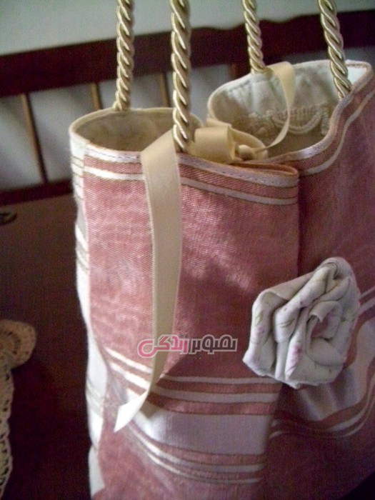 آموزش تصویری دوخت گل رز پارچه ای - تزیین کیف