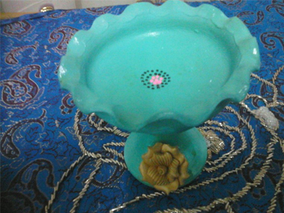 تزیین ظروف هفت سین , نقاشی نقطه ای 