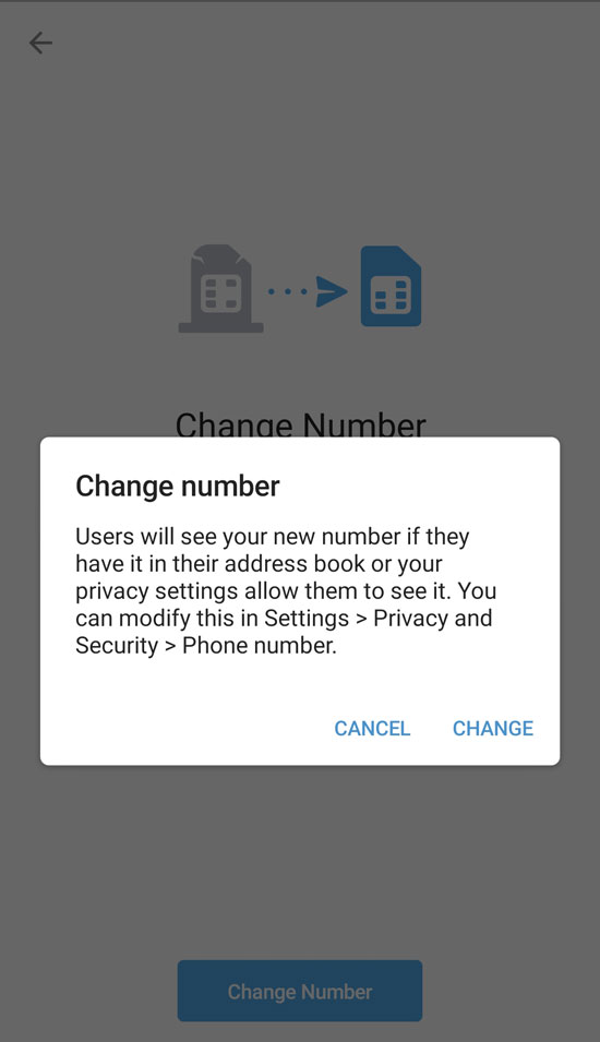 Tap to change phone number