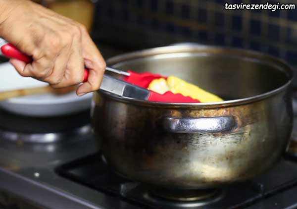 روش پختن بلال,آب پز کردن بلال,طرز پخت بلال