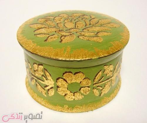 پتینه ورق طلا,تزیین جعبه,ورق طلا کاری