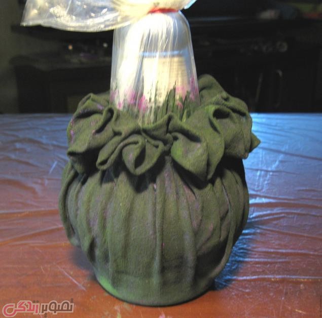 آموزش ساخت گلدان پارچه ای 