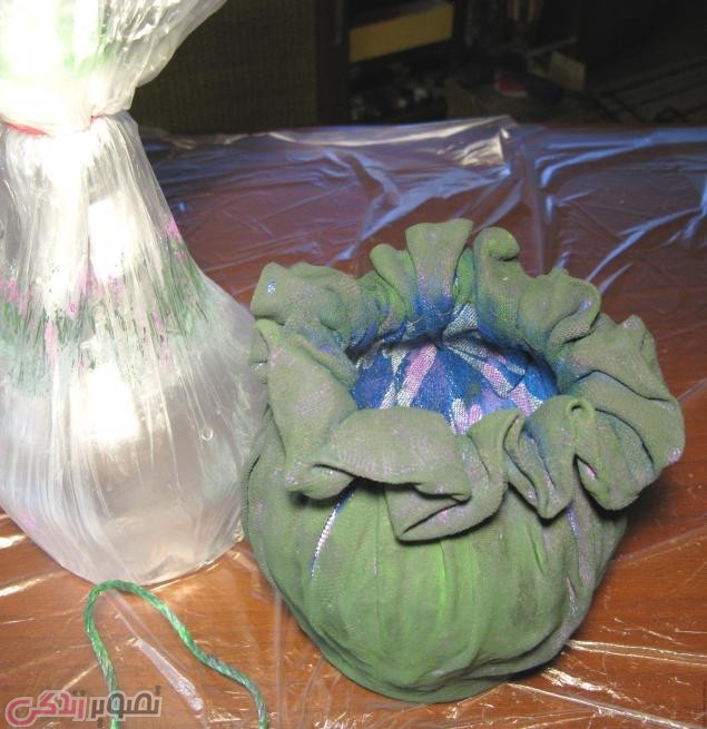 آموزش ساخت گلدان پارچه ای 