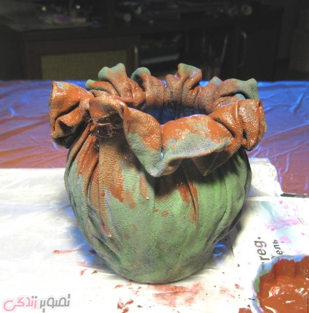 آموزش ساخت گلدان پارچه ای 