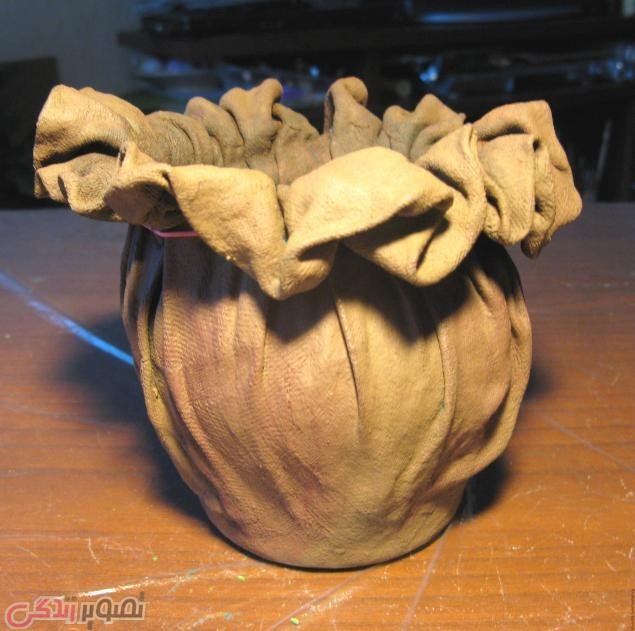 آموزش ساخت گلدان پارچه ای 