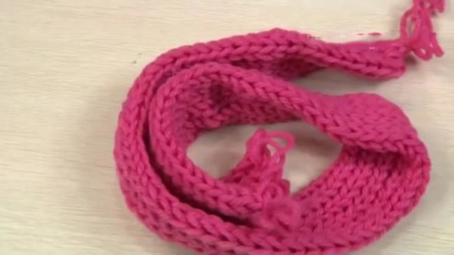 بافت شال گردن با جعبه,بافتنی بدون میل