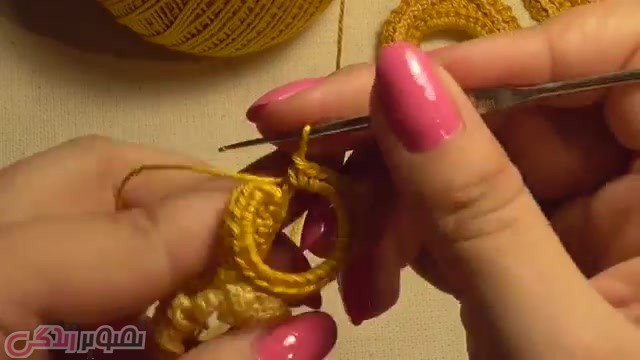 آموزش بافت گل با قلاب , بافت ایرلندی