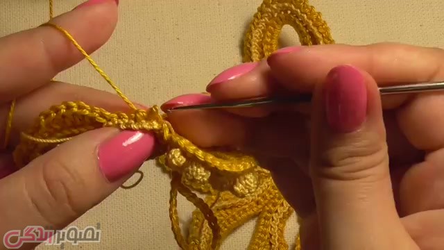آموزش قلاب بافی ایرلندی ,آموزش بافت موتیف گل