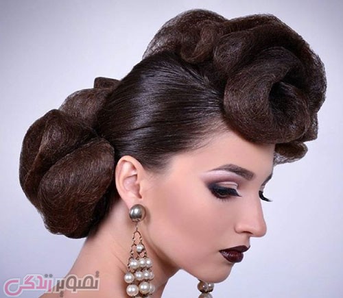 مدل موی شینیون بسته 2017 عروس