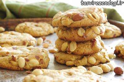 طرز تهیه بیسکویت بادام زمینی عید-1