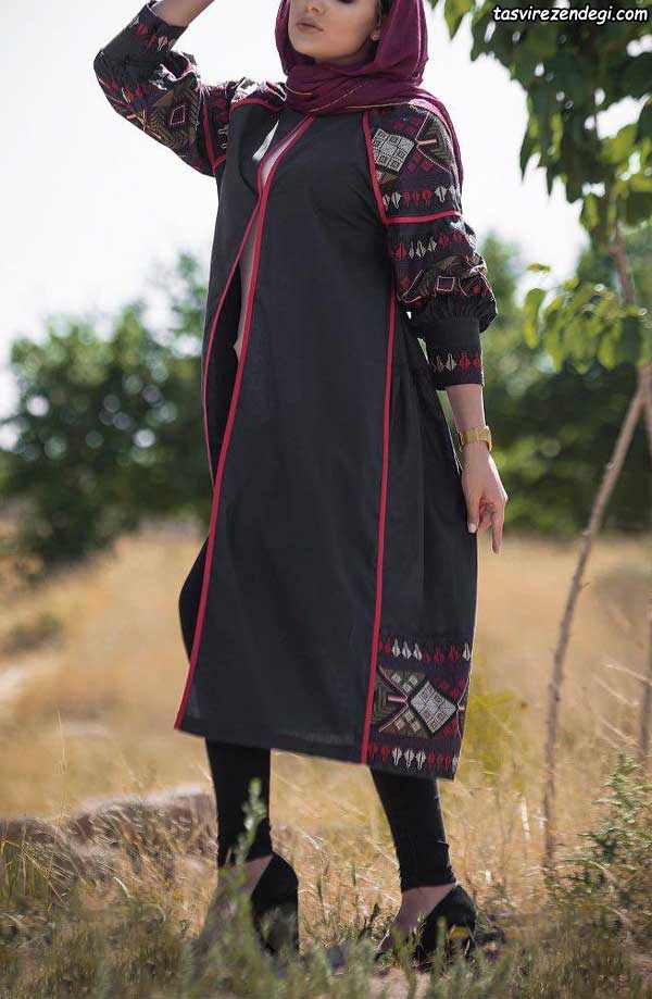 مدل مانتو مشکی تابستانی دخترانه