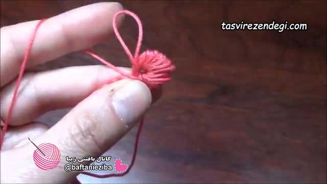آموزش بافت گل برجسته با گره کلونی