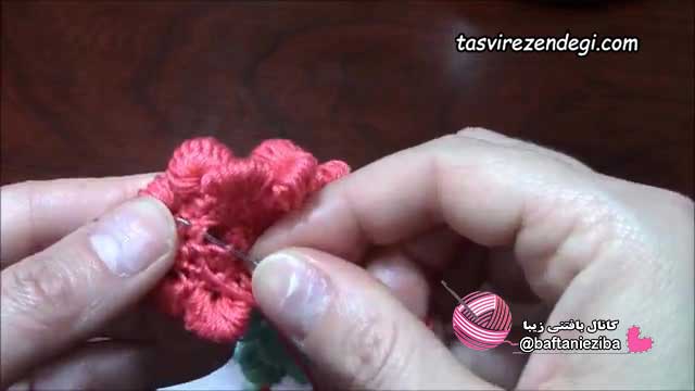 آموزش بافت گل برجسته با گره کلونی