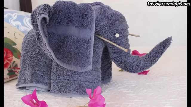 تزیین حوله نوزاد به شکل فیل , تزیین حوله عروس تزیین حوله نوزاد به شکل فیل , تزیین حوله عروس