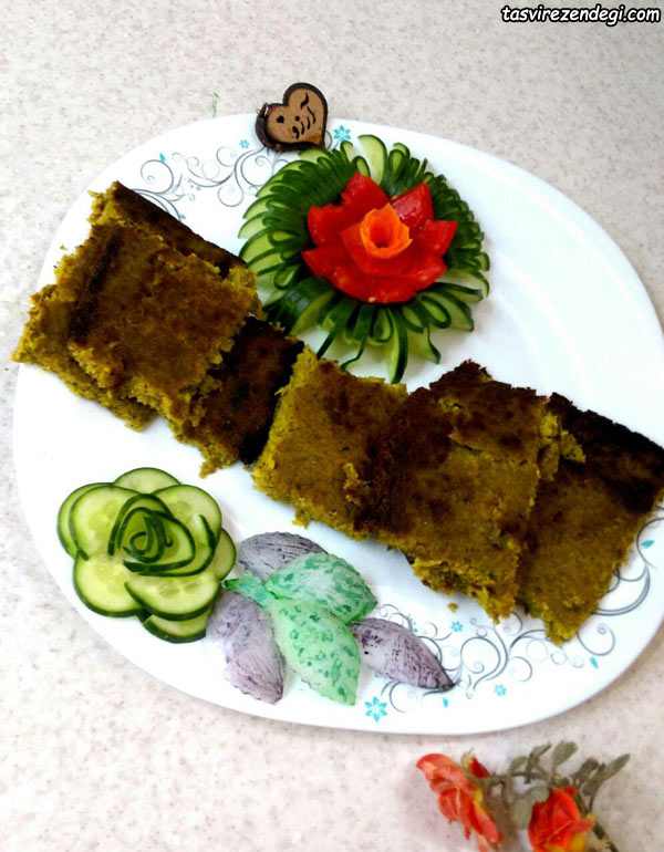 تزیین غذا , تزیین خیار , تزیین گوجه