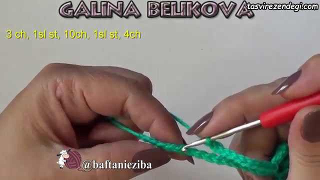 آموزش بافت ریسه گل رز , بافت حاشیه