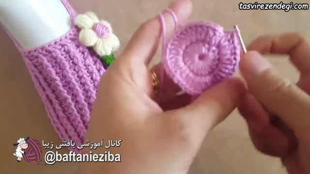 آموزش بافت پاپوش قلاب بافی زیبا