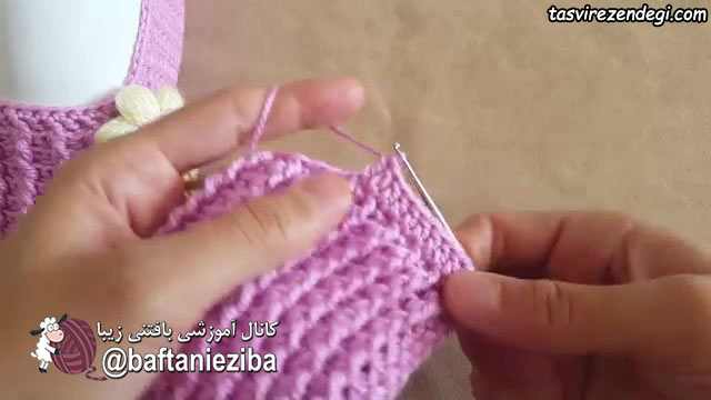 آموزش بافت کفش روفرشی قلاب بافی