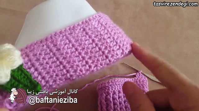 آموزش بافت کفش روفرشی قلاب بافی