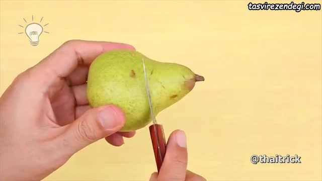 فیلم آموزش تزیین میوه , تزیین گلابی و انگور