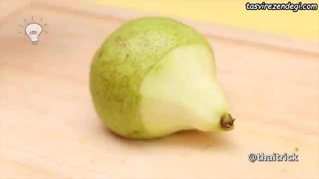 فیلم آموزش تزیین میوه , تزیین گلابی و انگور