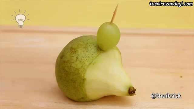 تزیین میوه به شکل جوجه تیغی , میوه آرایی شب یلدا
