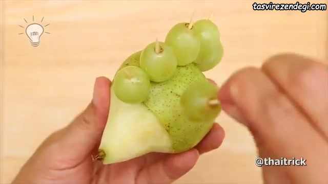 تزیین میوه به شکل جوجه تیغی , میوه آرایی شب یلدا