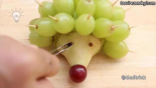 تزیین میوه به شکل جوجه تیغی , میوه آرایی شب یلدا