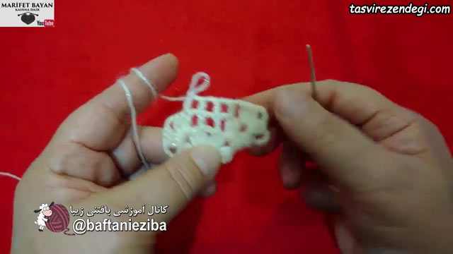 آموزش بافت شال سه گوش 