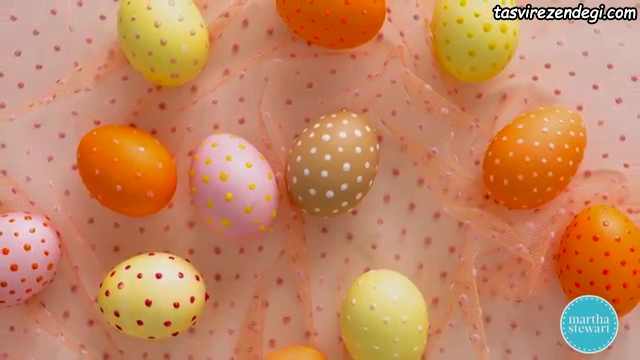 روش رنگ کردن تخم مرغ , نقاشی نقطه ای روی تخم مرغ