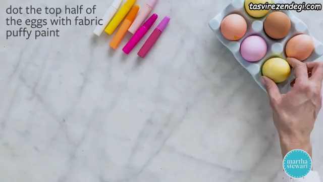 روش رنگ کردن تخم مرغ , نقاشی نقطه ای روی تخم مرغ