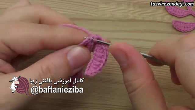 آموزش بافت شاخه برگ ساده , قلاب بافی ایرلندی