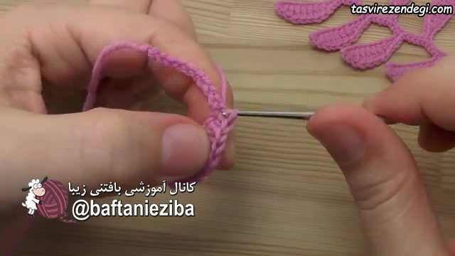 آموزش بافت شاخه برگ ساده , قلاب بافی ایرلندی
