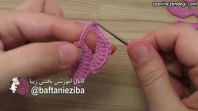 آموزش بافت شاخه برگ ساده , قلاب بافی ایرلندی