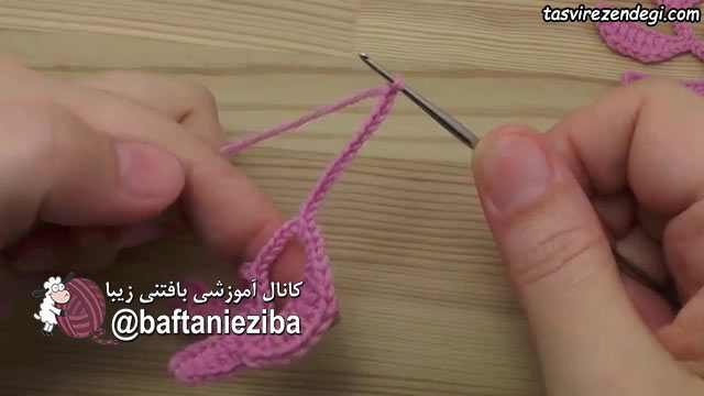 آموزش بافت شاخه برگ ساده , قلاب بافی ایرلندی