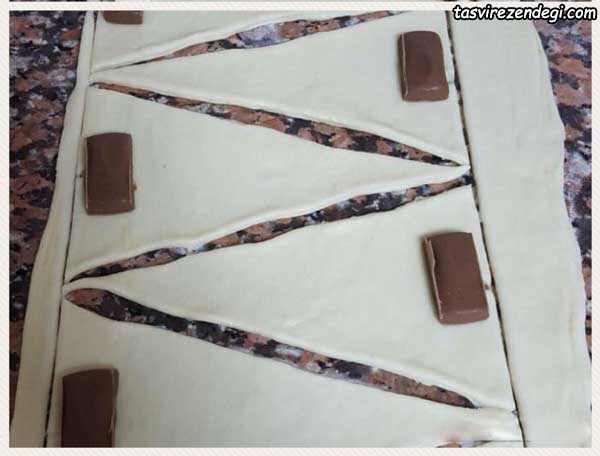نان کروسان پنیری و شکلاتی