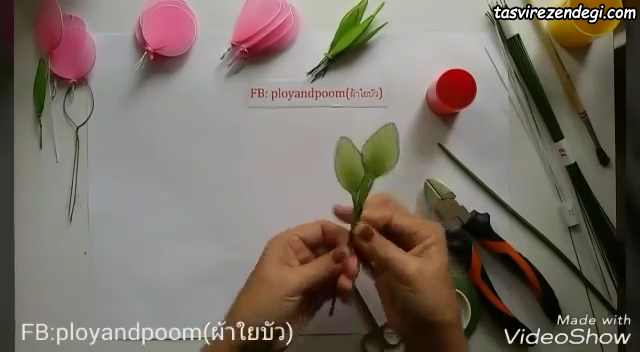 آموزش ساخت شاخه گل رز جورابی 