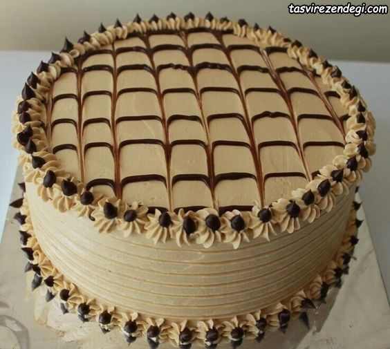 تریین کیک نسکافه ای با ماسوره