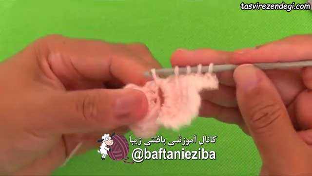 آموزش بافت هدبند سه بعدی قلاب بافی 