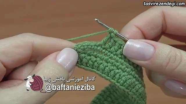 آموزش بافت پاپوش زنانه قلاب بافی 