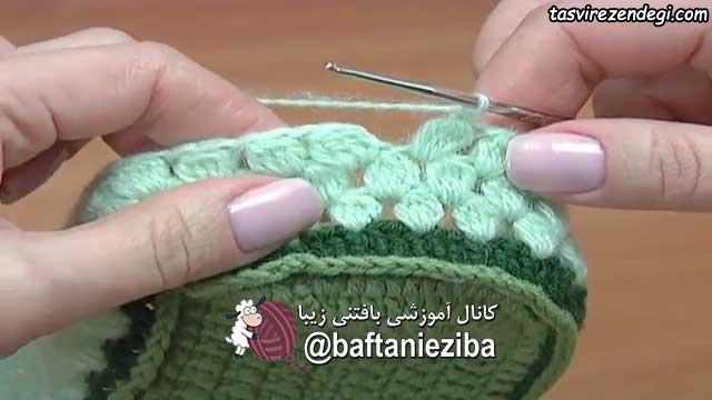 آموزش بافت پاپوش زنانه با قلاب