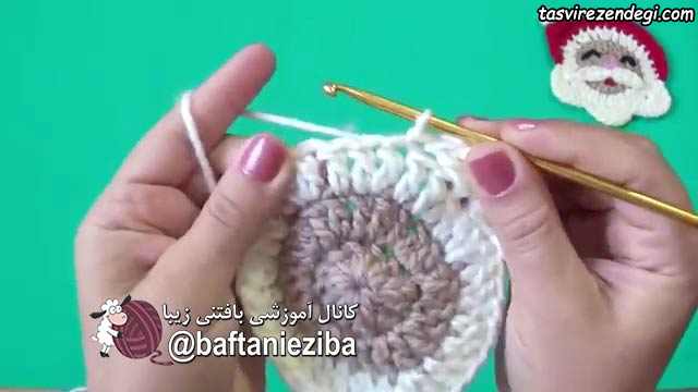آموزش بافت مگنت بابانوئل قلاب بافی 