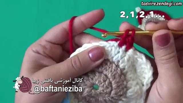 آموزش بافت مگنت بابانوئل قلاب بافی 