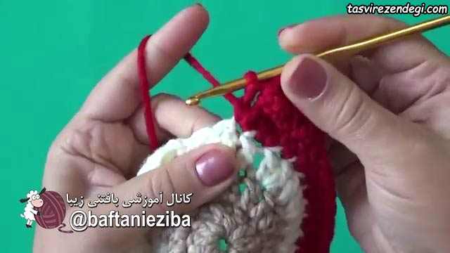آموزش بافت مگنت بابانوئل قلاب بافی 
