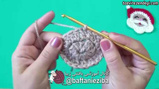 آموزش بافت موتیف بابانوئل قلاب بافی 